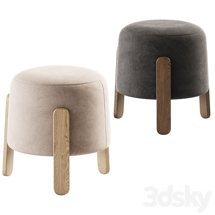 Lou Ottoman Verellen \/ Pouf 3DS Max Model - thumbnail 1