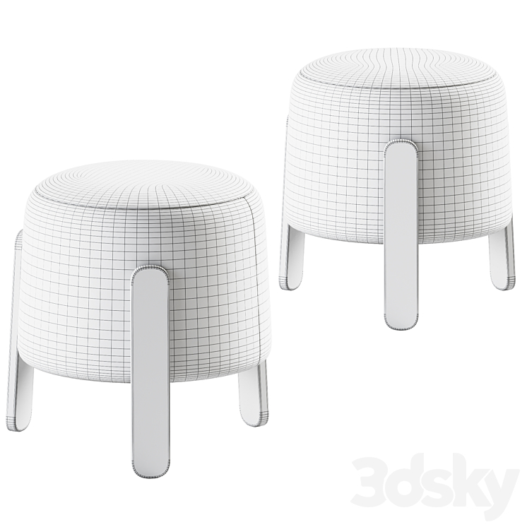 Lou Ottoman Verellen \/ Pouf 3DS Max Model - thumbnail 2