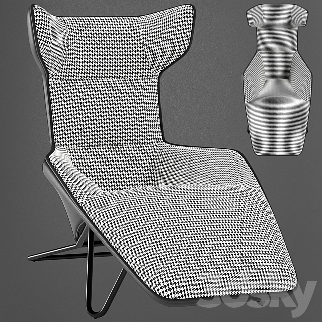 Lounge chair Granada 3DS Max Model - thumbnail 2