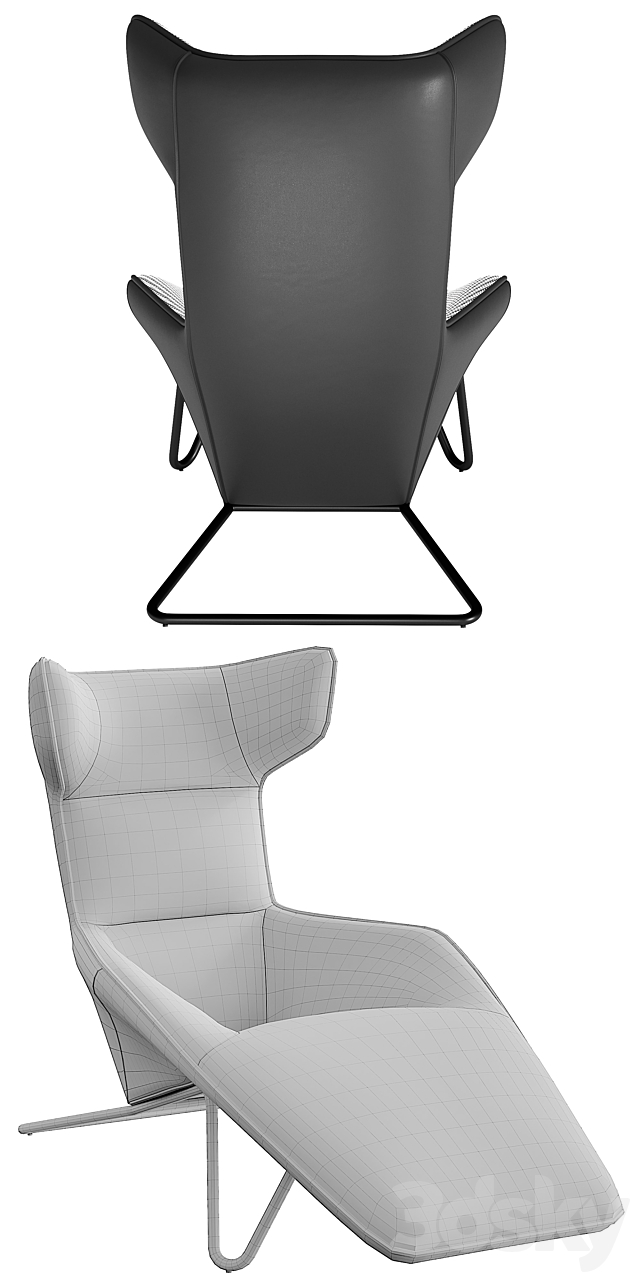 Lounge chair Granada 3DS Max Model - thumbnail 5