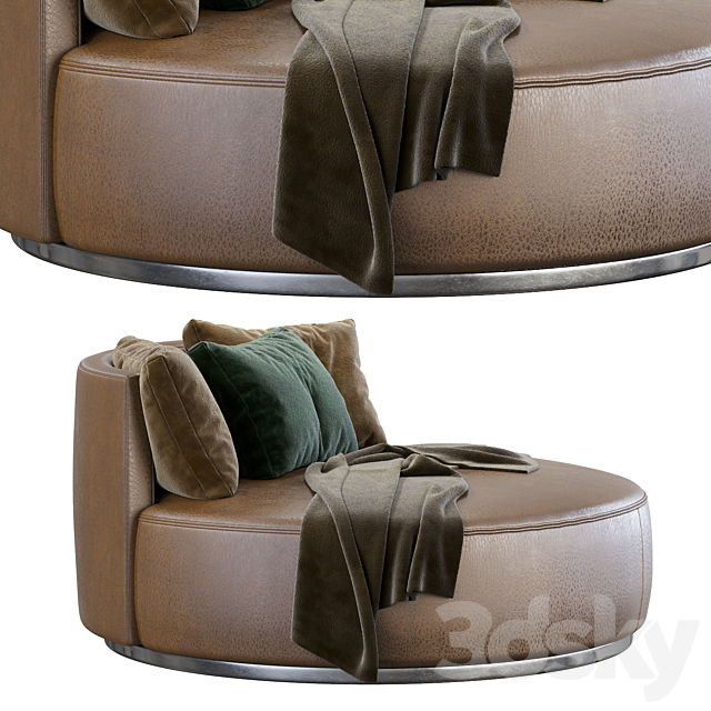 Love Seat Large Pouf Rugiano 3ds Max - thumbnail 2