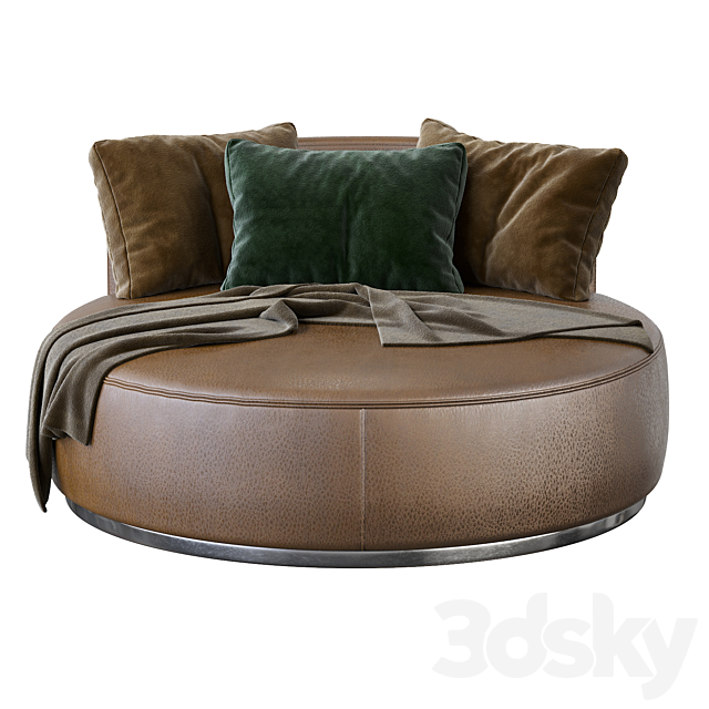 Love Seat Large Pouf Rugiano 3ds Max - thumbnail 3