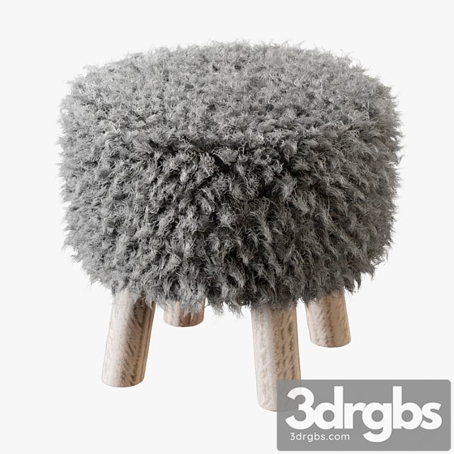 Luxury gotland sheepskin stool 2 3dsmax Download - thumbnail 1