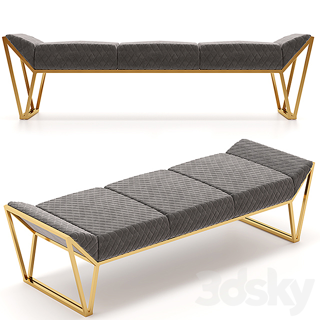 Luxxu Prisma Ottoman Luxury Bench 3ds Max - thumbnail 1