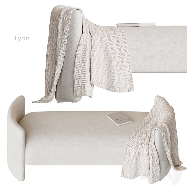 Lyon Bench Crate&Barrel 3DS Max Model - thumbnail 2