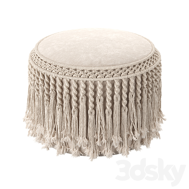 Macrame pouf Pretty Bird 3DSMax File - thumbnail 1