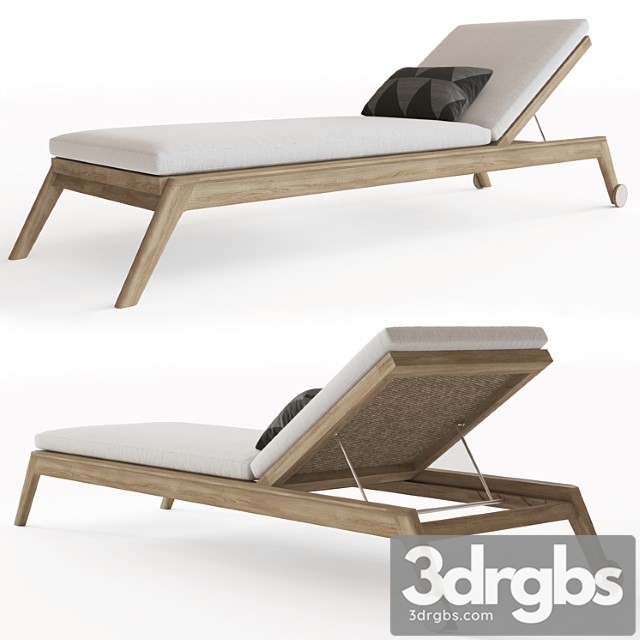 Malta Teak Chaise 3dsmax Download - thumbnail 1