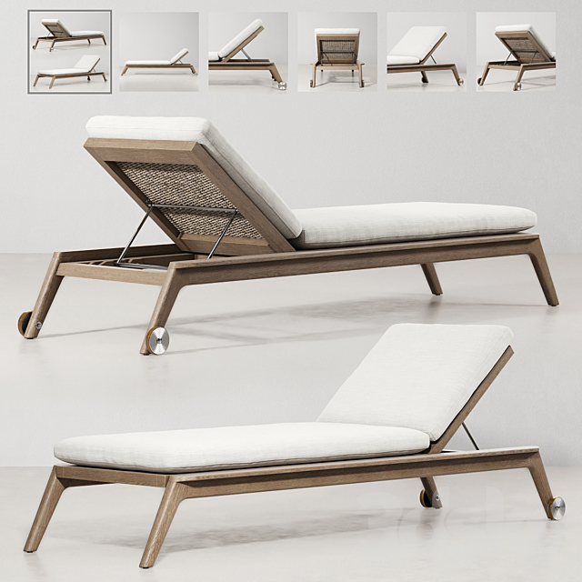 MALTA TEAK CHAISE 3DSMax File - thumbnail 1