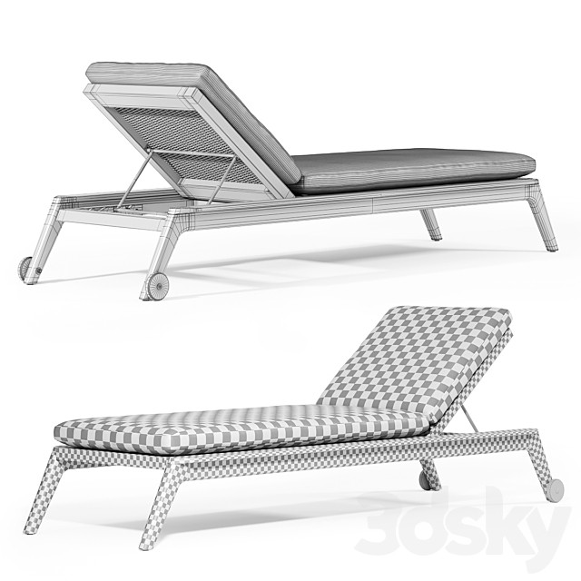 MALTA TEAK CHAISE 3DSMax File - thumbnail 5