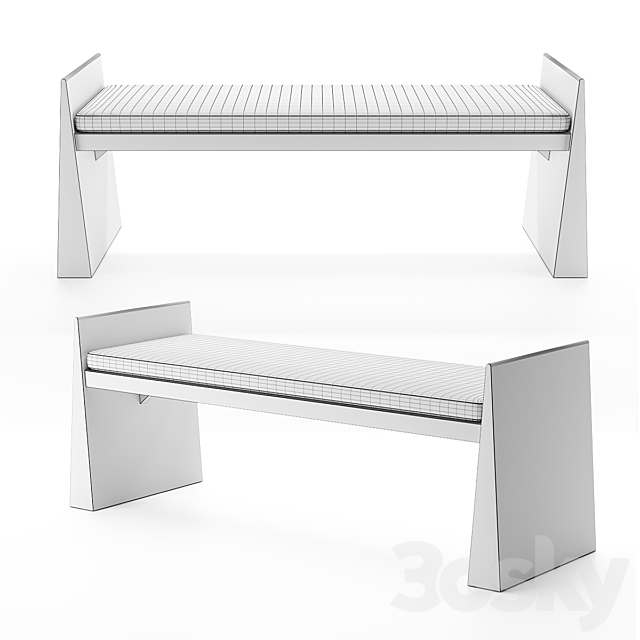 Marco Accent Bench by BD Studio 3DS Max Model - thumbnail 2