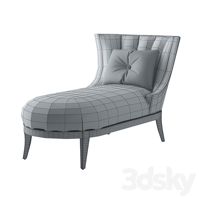 MAX SPARROW. AVA CHAISE LINEN WEAVE 3DS Max Model - thumbnail 2