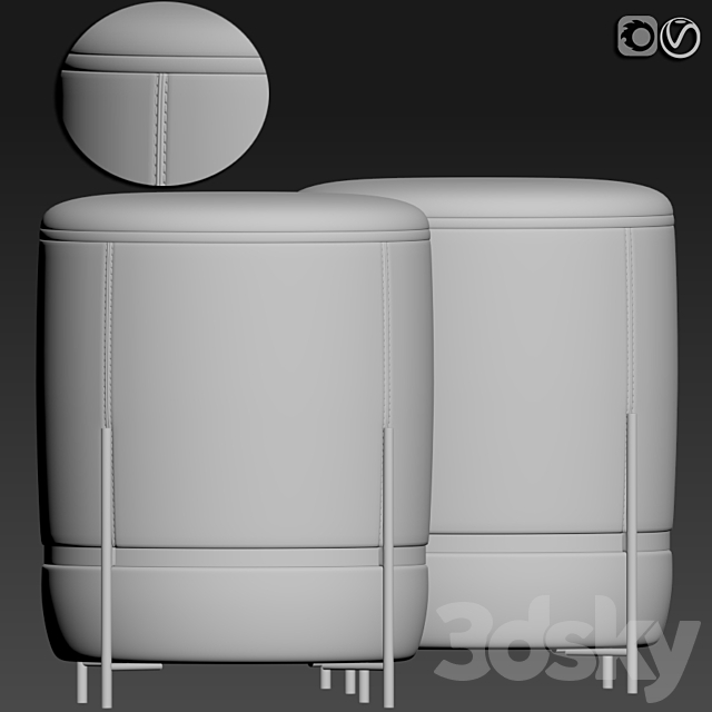 Melange stool 02 3DSMax File - thumbnail 2