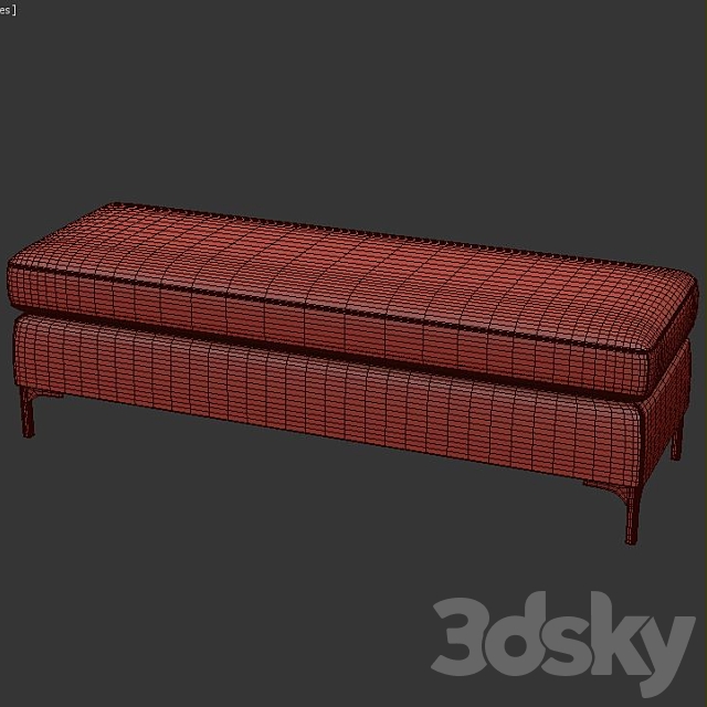 Melvin Upholstered Bench 3ds Max - thumbnail 3