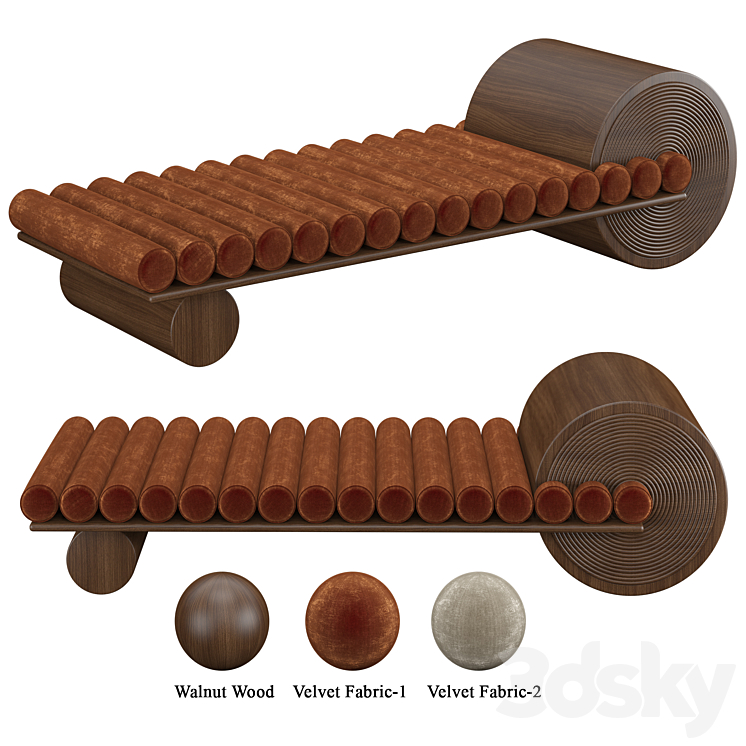 Mezzo Collection Francis Bench 3DS Max Model - thumbnail 2