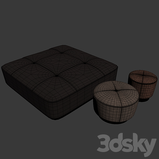 Minnoti Jacques Poufs Fabric 3DS Max Model - thumbnail 2