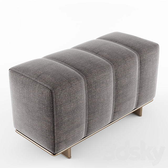 Minotti braccioli pouf 3DS Max Model - thumbnail 2