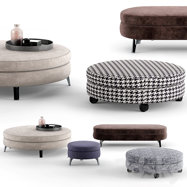 Minotti Denny Ottomans 3DSMax File - thumbnail 1