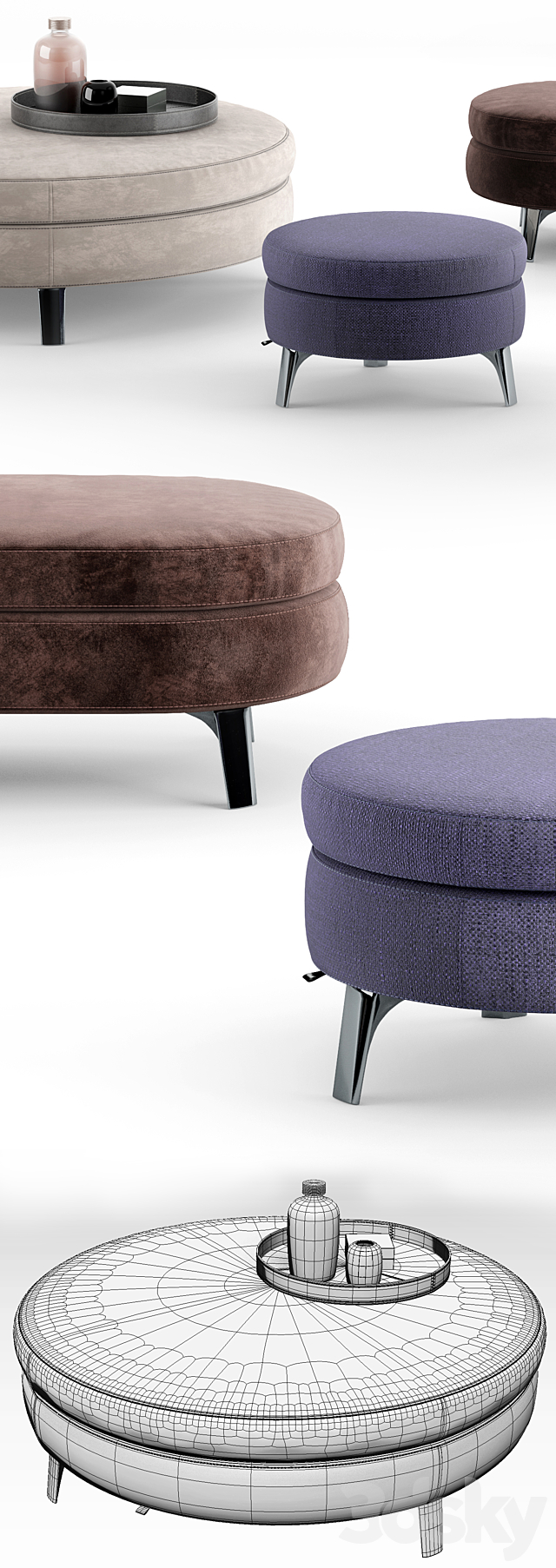 Minotti Denny Ottomans 3DSMax File - thumbnail 3