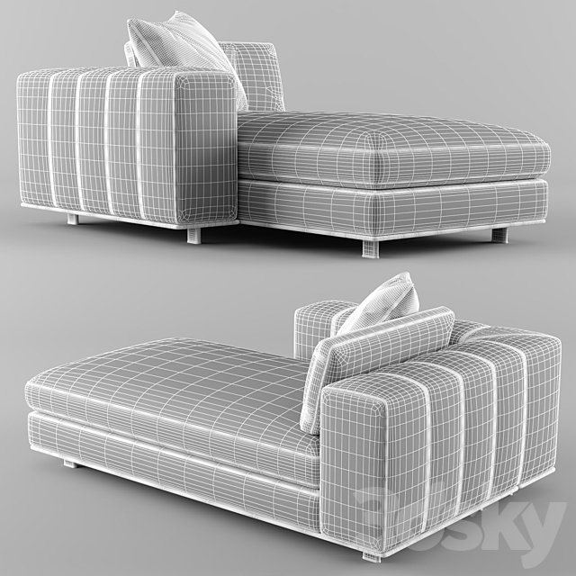 Minotti FREEMAN Chaise Longue_02 3DS Max Model - thumbnail 6