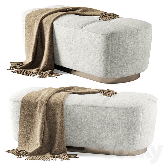 Minotti Jacques ottomans _ Bench 3DS Max Model - thumbnail 2