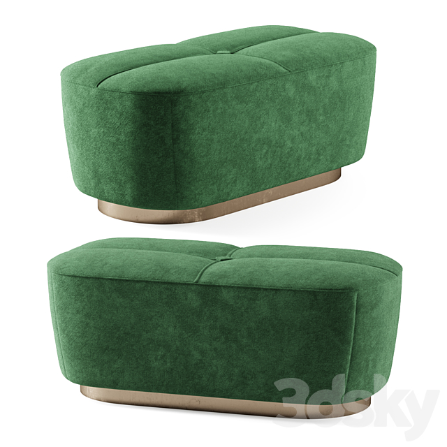 Minotti Jacques ottomans _ Bench 3DS Max Model - thumbnail 3