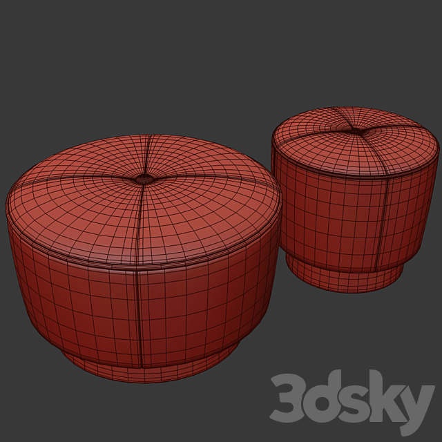 Minotti Jacques Poufs Set 02 3DSMax File - thumbnail 3