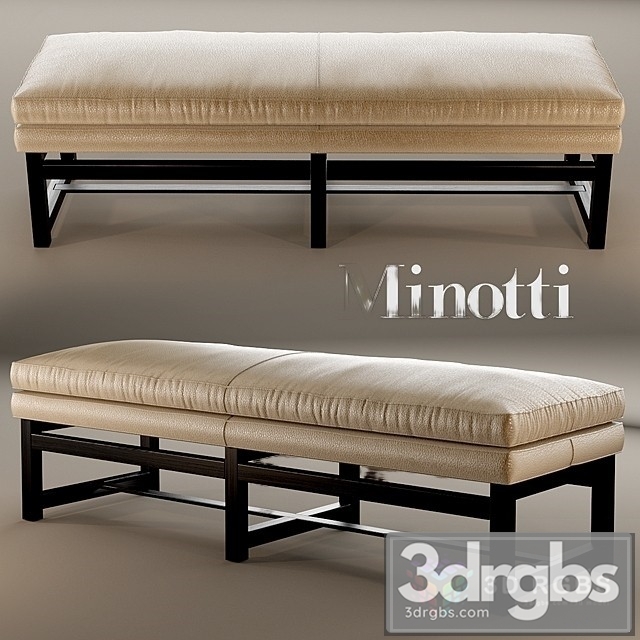 Minotti Leather Bench 3dsmax Download - thumbnail 1