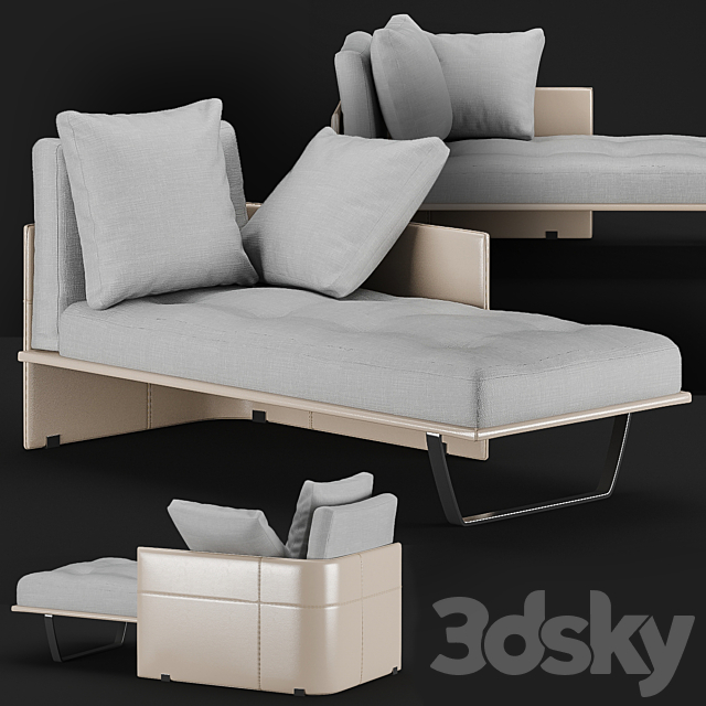 Minotti “Luggage” Chaise Longue 3DSMax File - thumbnail 1