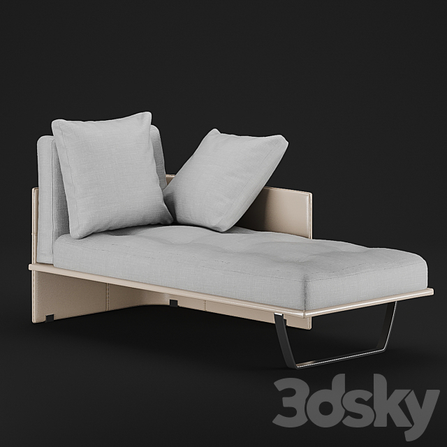 Minotti “Luggage” Chaise Longue 3DSMax File - thumbnail 2