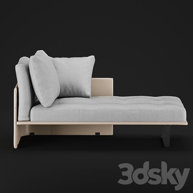 Minotti “Luggage” Chaise Longue 3DSMax File - thumbnail 4