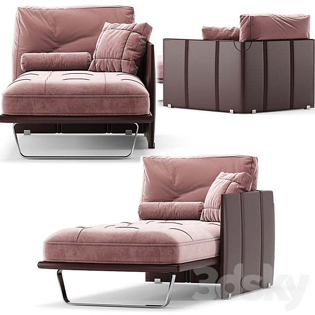 Minotti Luggage Chaise Lounge 3DSMax File - thumbnail 2