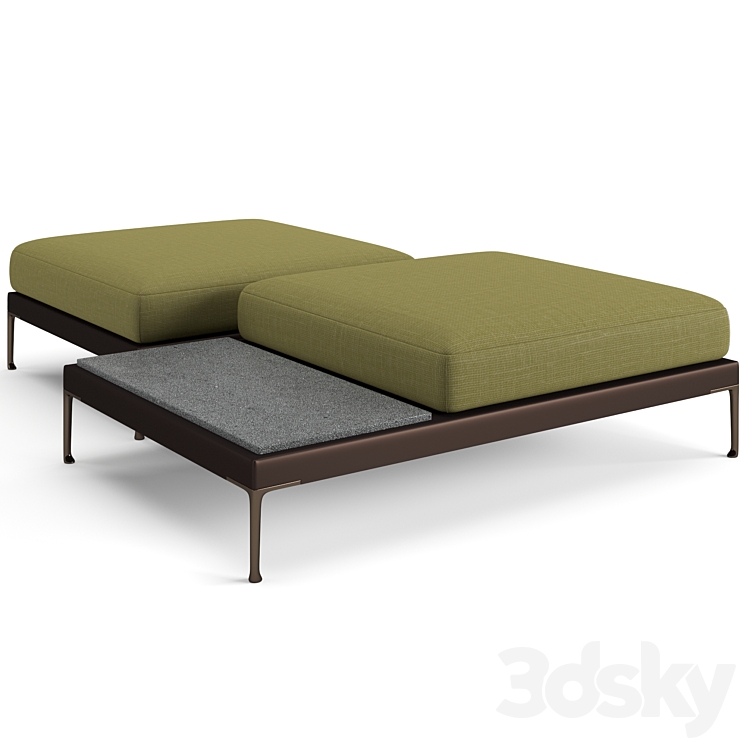 Minotti Patio benches set 3DS Max Model - thumbnail 2