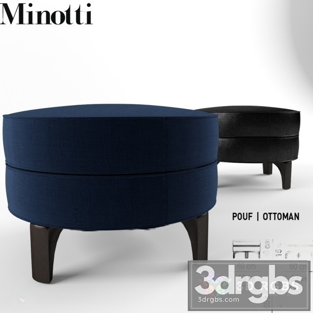 Minotti Pouf 3dsmax Download - thumbnail 1