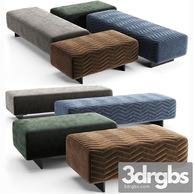 Minotti quincy chevron benches 2 3dsmax Download - thumbnail 1