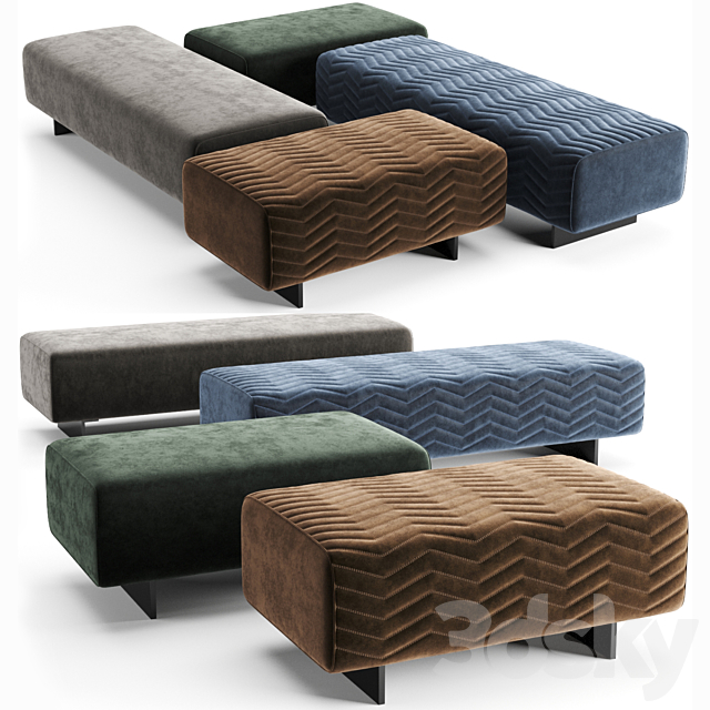 Minotti quincy chevron benches 3DSMax File - thumbnail 1