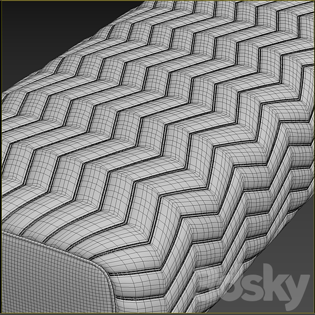 minotti quincy pouf 3DSMax File - thumbnail 5