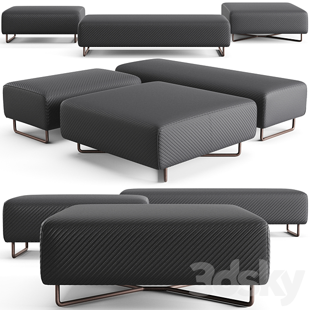 Minotti sunray luke benches 3DSMax File - thumbnail 1