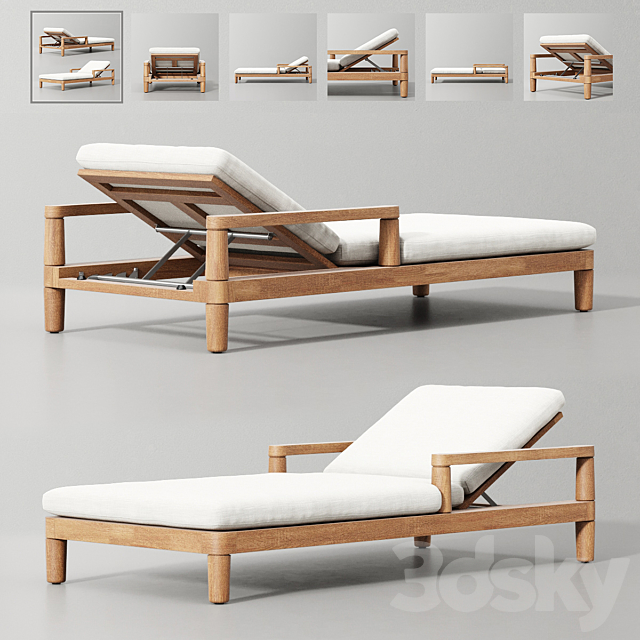 Miramar Teak Chaise 3DSMax File - thumbnail 1