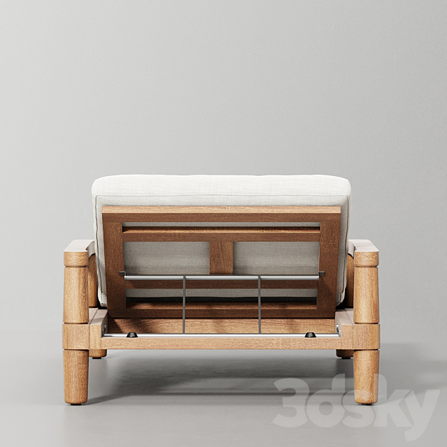 Miramar Teak Chaise 3DSMax File - thumbnail 2