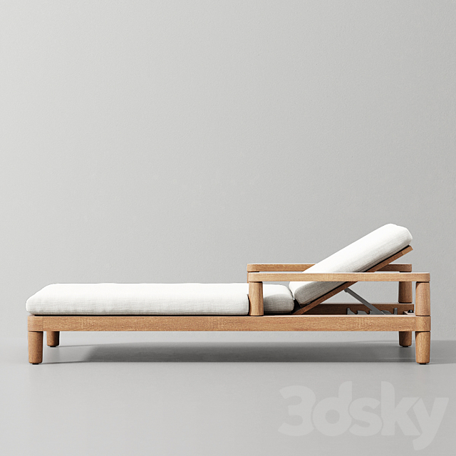 Miramar Teak Chaise 3DSMax File - thumbnail 3