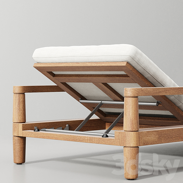 Miramar Teak Chaise 3DSMax File - thumbnail 6