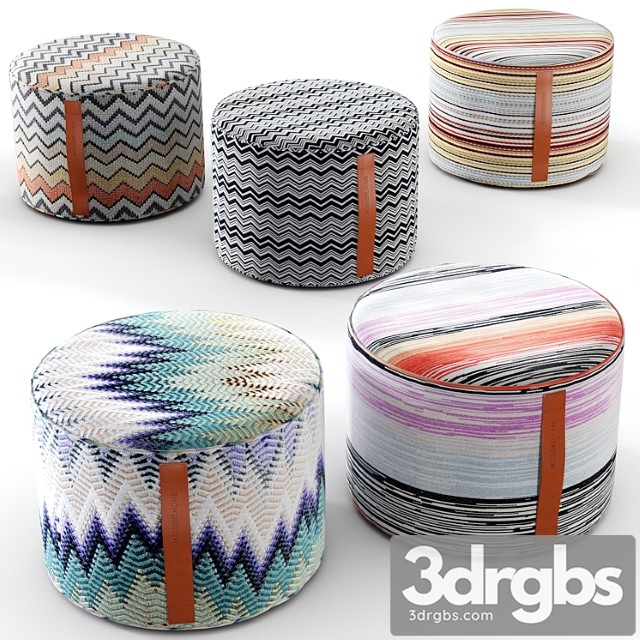 Missoni home poufs 2 3dsmax Download - thumbnail 1