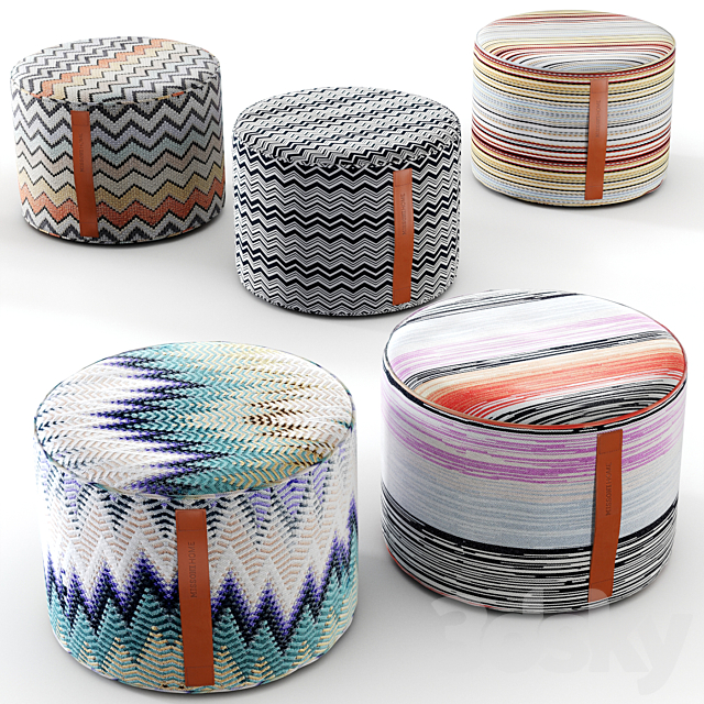 Missoni home poufs 3DSMax File - thumbnail 1