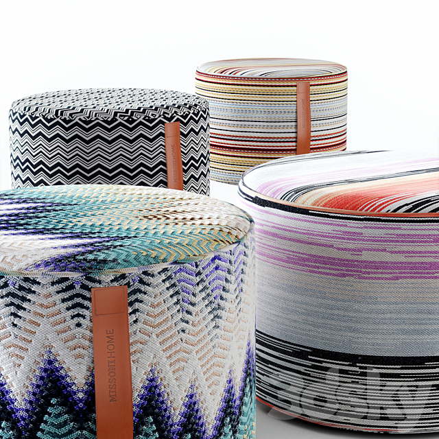 Missoni home poufs 3DSMax File - thumbnail 2