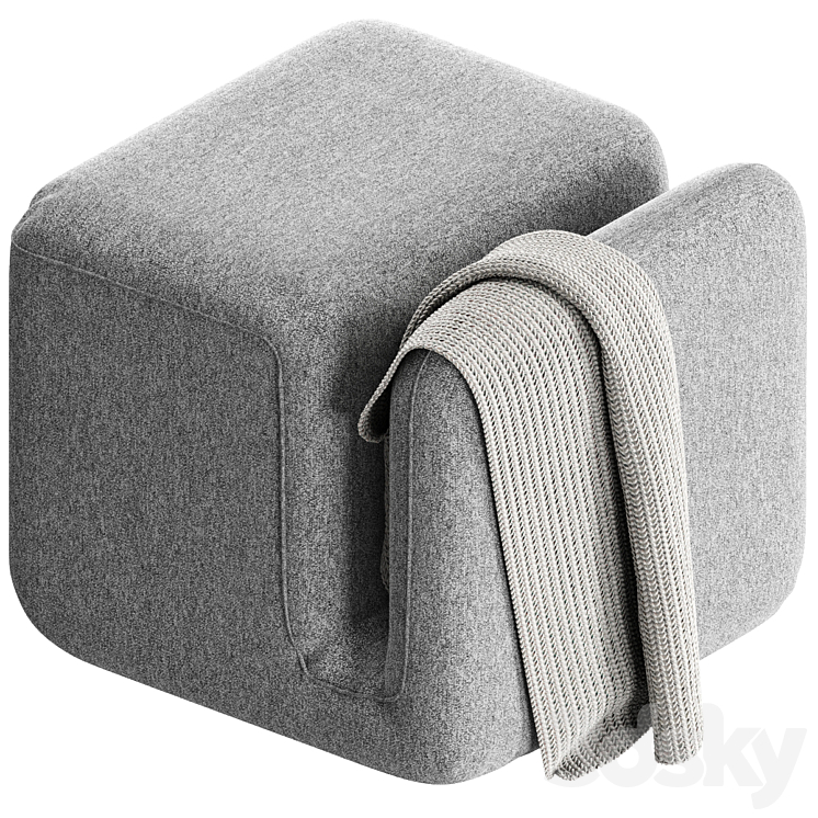 Moby pouffe 3DS Max Model - thumbnail 1