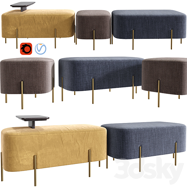 Modern Alba Ottomans 3DSMax File - thumbnail 1