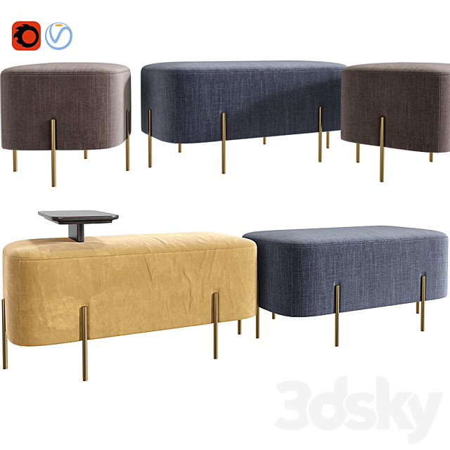 Modern Alba Ottomans 3DSMax File - thumbnail 2