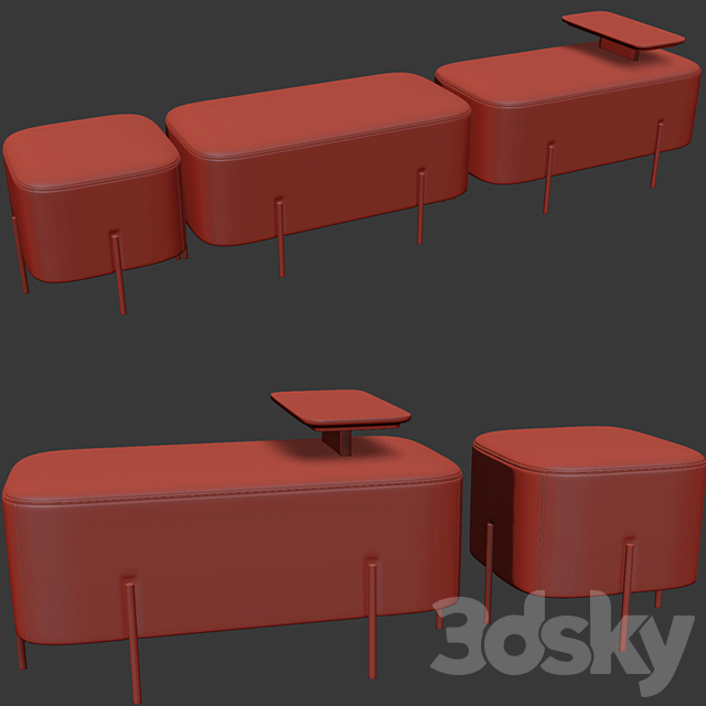 Modern Alba Ottomans 3DSMax File - thumbnail 3