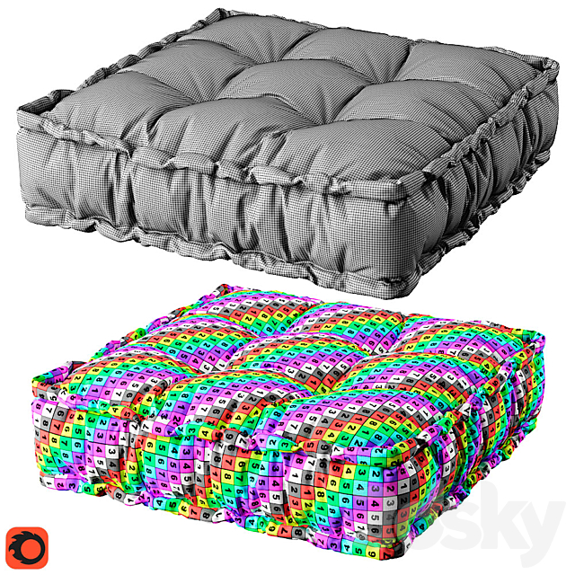 Modern futon pillow 3DSMax File - thumbnail 3