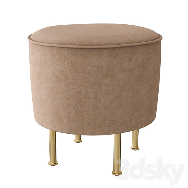 Modern line pouffe 3ds Max - thumbnail 1